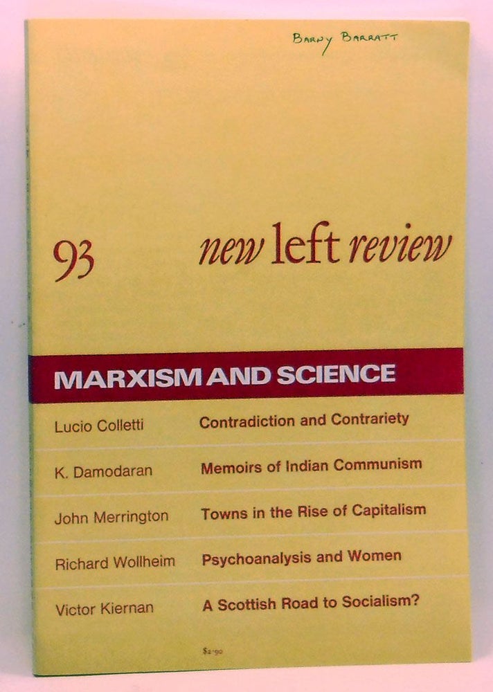 Item #4270032 New Left Review 93 (September-October 1975) : Nationalism and Socialism. Perry Anderson, Lucio Colletti, K. Damodaran, John Merrington, Richard Wollheim, Victor Kiernan.