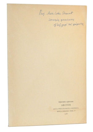 Item #4370028 Epistula Sarapammonis P.S.I. 1412: Particula Aucta (offset reprint from Arctos:...