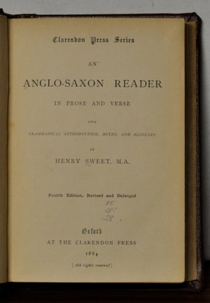 Item #4410087 An Anglo-Saxon Reader in Prose and Verse with Grammatical Introduction, Notes, and...