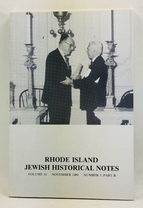 Item #4450037 Rhode Island Jewish Historical Notes, Volume 10, Number 3, Part B (November 1989)....