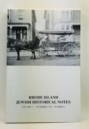 Item #4470039 Rhode Island Jewish Historical Notes, Volume 11, Number 4 (November 1994). Judith...