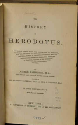 Item #4490065 The History of Herodotus, Volume II. A New English Version, Edited with Copious...