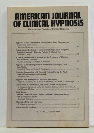 Item #4540016 The American Journal of Clinical Hypnosis, Volume 31, Number 2 (October 1988)....