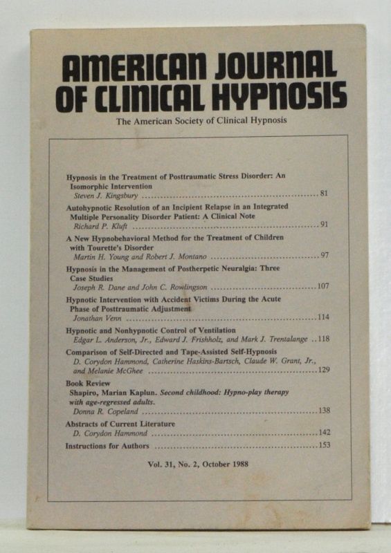 Item #4540016 The American Journal of Clinical Hypnosis, Volume 31, Number 2 (October 1988). Thurman Jr Mott.