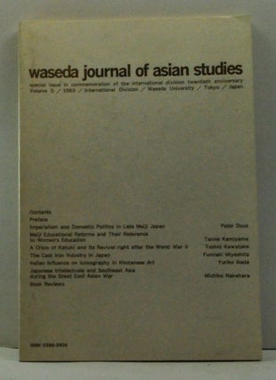 Item #4620030 Waseda Journal of Asian Studies: Special Issue in Commemoration of the...