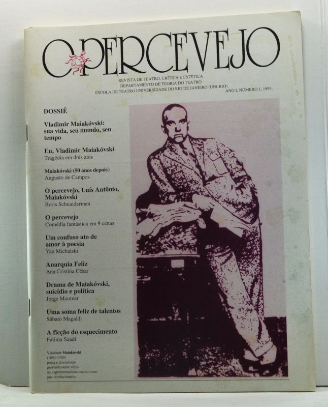 Item #4660002 Opercevejo: Revista de Teatro, Crítica e Estética. Ano 1, Número 1 (1993). Claudia Braga, Fábio Ferreira, Ana Maria Bulhões, Angela Materno.