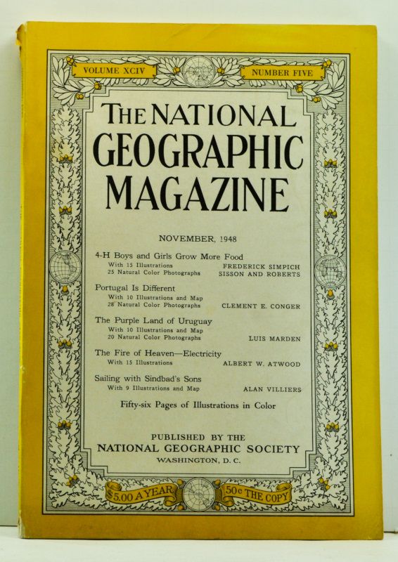 Item #4730019 The National Geographic Magazine, Volume 94, Number 5 (November 1948). Frederick Simpich, Sisson and Roberts, Clement E. Conger, Luis Marden, Albert W. Atwood, Alan Villiers, Sisson, Roberts.