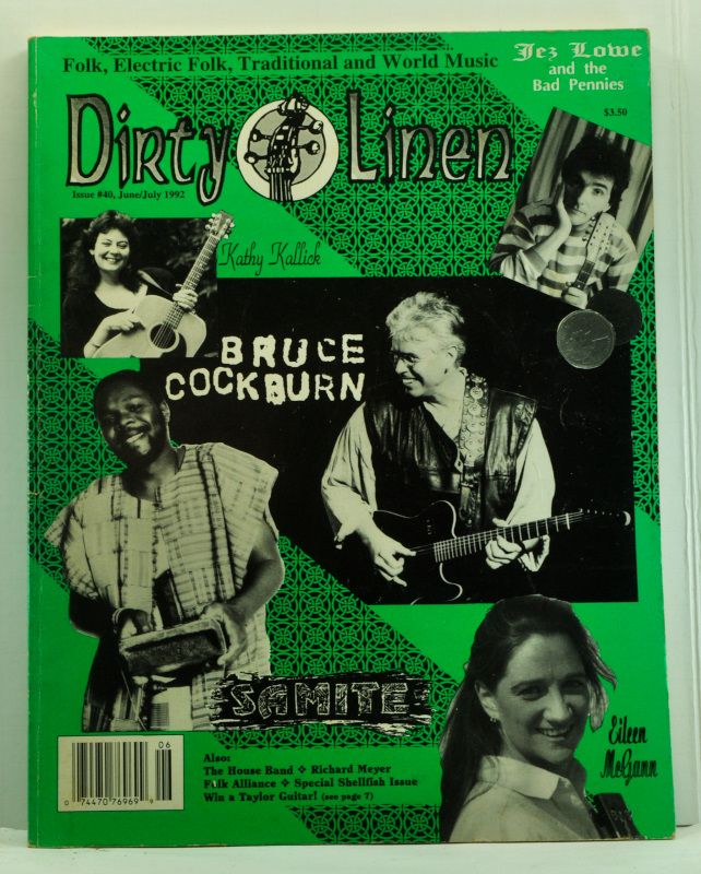 Item #4740009 Dirty Linen: Folk, Electric Folk, Traditional and World Music, June/July 1992 (Issue #40). Paul Hartman.
