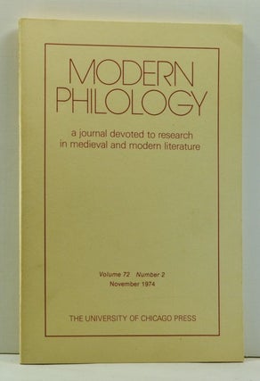 Item #4750027 Modern Philology: A Journal Devoted to Research in Medieval and Modern Literature,...