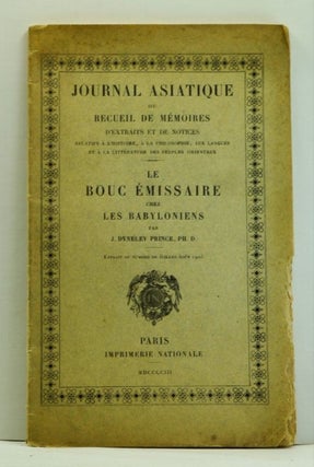 Item #4760020 Le Bouc Émissaire chez les Babyloniens. Extrait de numéro de Juillet-Août 1903,...