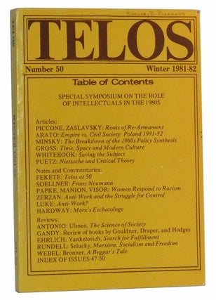 Item #4890033 Telos, Number 50 (Winter 1981-82). Paul Piccone, Victor Zaslavsky, Andrew Arato,...