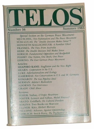 Item #4900025 Telos, Number 56 (Summer 1983): A Quarterly Journal of Radical Thought. Paul...
