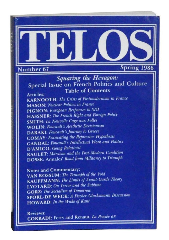 Telos Journal Telos, Number 67 Spring 1986 : A Quarterly Journal of Critical Thought ...