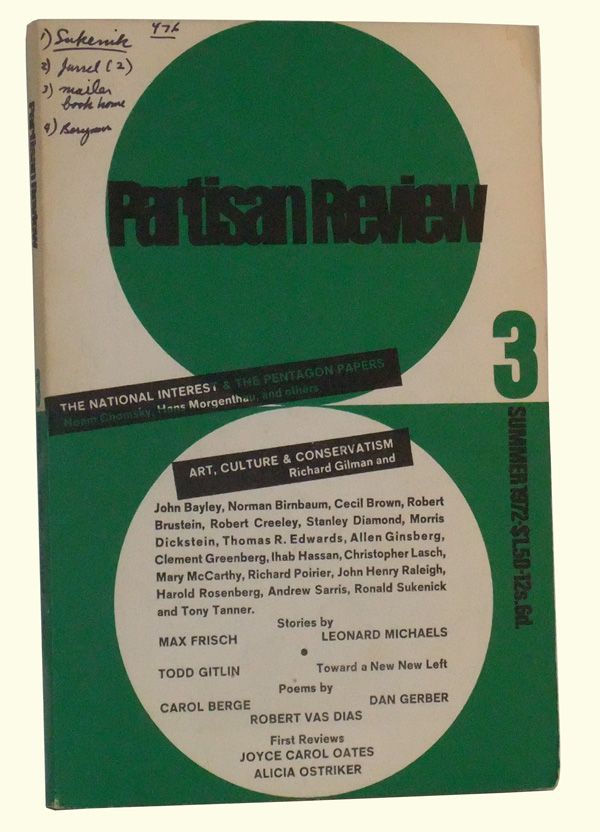 Item #4980035 The Partisan Review, Volume XXXIX, Number 3 (Summer, 1972). William Phillips, Noam Chomsky, Hans Morgenthau, Richard Gilman, Max Frisch, Leonard Michaels, Todd Gitlin, others.