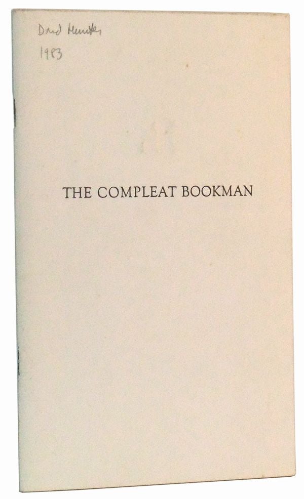 Item #5020038 The Compleat Bookman: Centennial Exhibition of the Work of Dard Hunter as Author, Papermaker, Artist, Typemaker, Printer. Robert A. Tibbetts, Patricia Scott, intro.