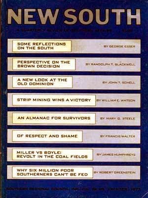 Item #5020045 New South: A Quarterly Review of Southern Affairs, Winter 1973 (Vol. 28, No. 1)....