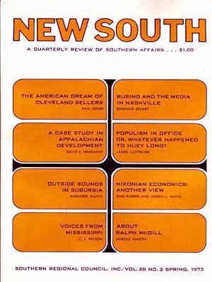 Item #5020046 New South: A Quarterly Review of Southern Affairs, Spring 1973 (Vol. 28, No. 2)....