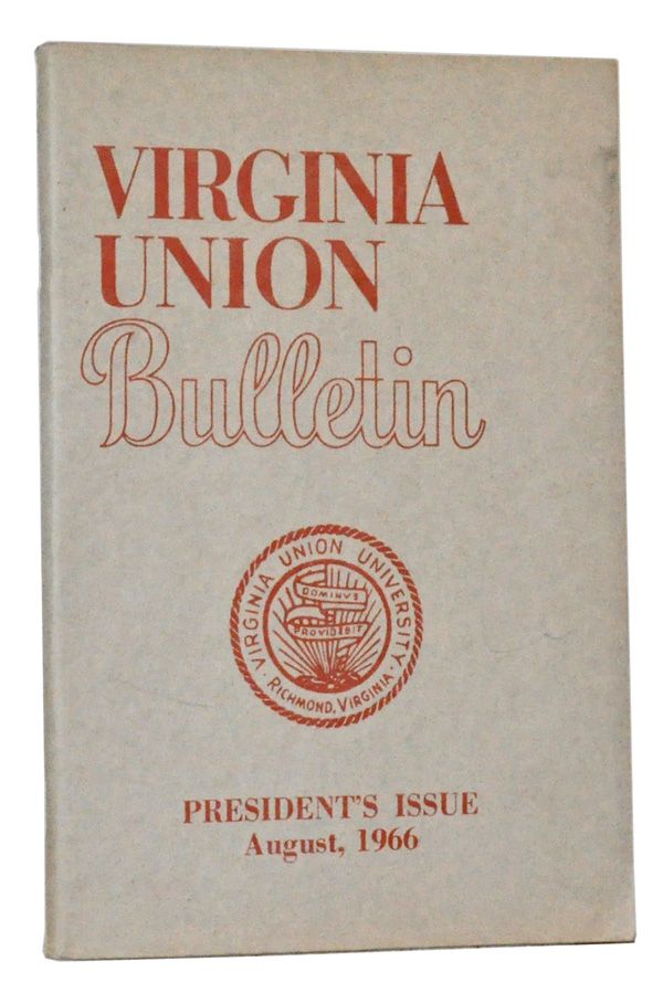Item #5160007 Virginia Union Bulletin, Vol. LXVII, No. 1 (August, 1966). Public Relations Committee of Virginia Union University.