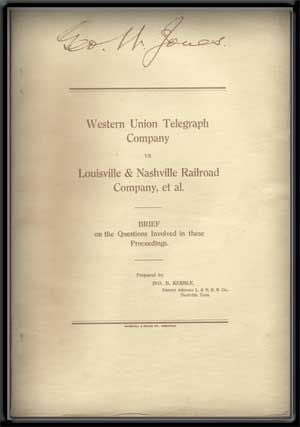 Item #5210013 Western Union Telegraph Company Vs. Louisville & Nashville Railroad Company, et...