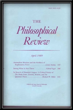 Item #5270041 The Philosophical Review, Vol. XCVIII, No. 2 (April 1989). Helen Taylor-Way, Louise...
