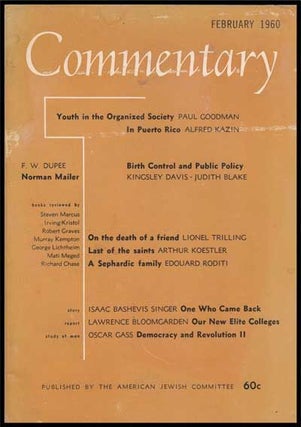 Item #5300022 Commentary: Vol. 29, No. 2 (February 1960). Norman Podhoretz, Paul Goodman, Alfred...