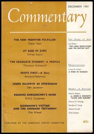 Item #5300024 Commentary: Vol. 32, No. 6 (December 1961). Norman Podhoretz, Oscar Gass, Alfred...