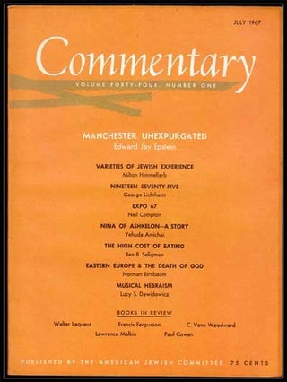 Item #5300029 Commentary: Vol. 44, No. 1 (July 1967). Norman Podhoretz, Edward Jay Epstein,...