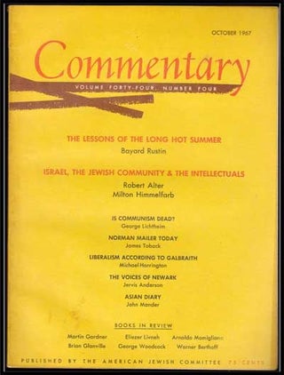Item #5300032 Commentary: Vol. 44, No. 4 (October 1967). Norman Podhoretz, Bayard Rustin, Robert...