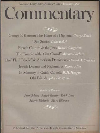 Item #5300034 Commentary: Vol. 45, No. 1 (January 1968). Norman Podhoretz, George Kateb, Isaac...