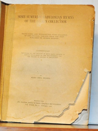 Item #5310086 Some Sumerian-Babylonian Hymns of the Berlin Collection. Reprinted from The...